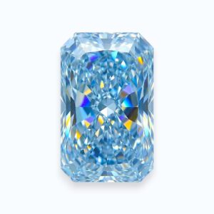 blue radiant shape diamond