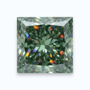 green princess cut diamond