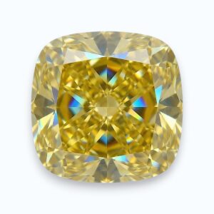 yellow cushion shape diamond